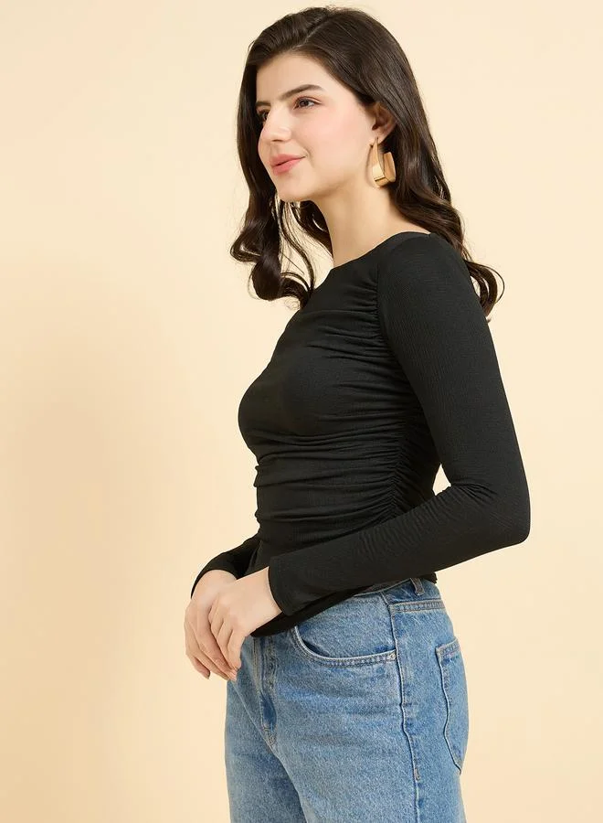 أوجيدر بلوزة محبوكة سادة بأكمام طويلة